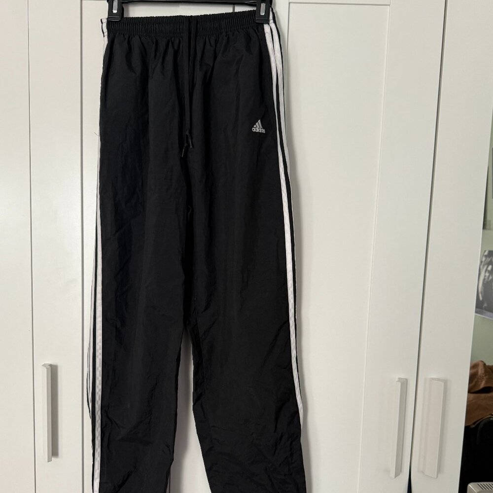 Adidas Mens 100% Nylon Vintage Track Pants 3 Stripe Medium
